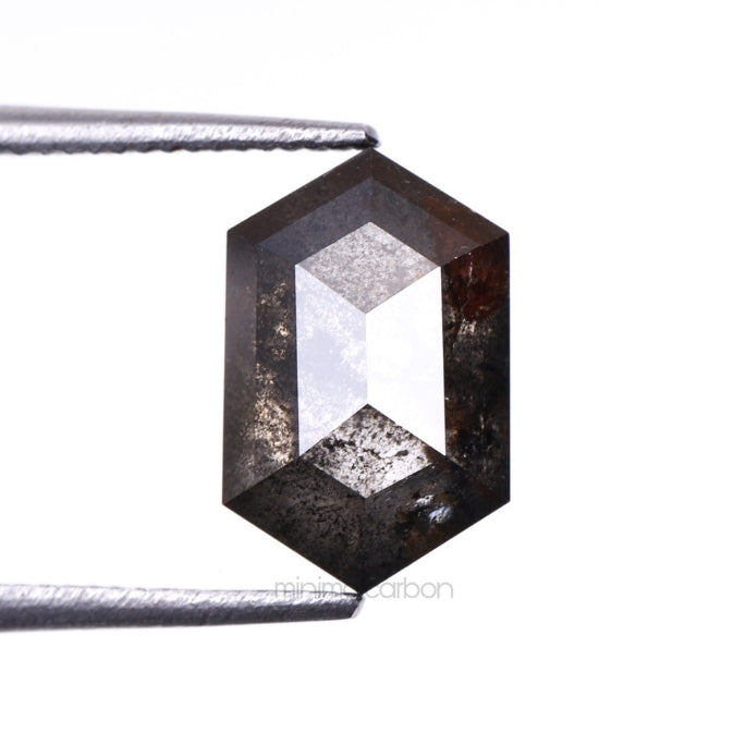 1.88 CT, 9.0 X 5.8 MM | Salt And Pepper Hexagon Cut Diamond