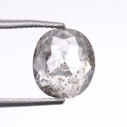 1.30 CT, 6.7 X 5.9 MM | Salt And Pepper Oval Cut Diamond - Minimal Carbon