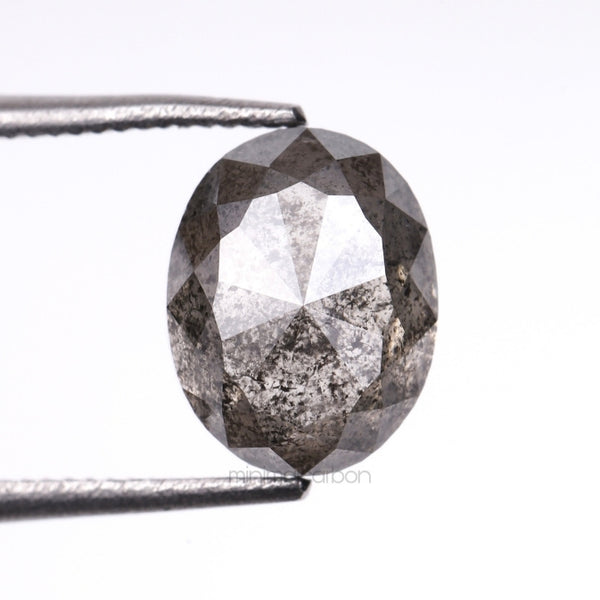 2.16 CT, 8.0 X 6.1 MM | Salt And Pepper Oval Cut Diamond