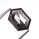 1.32 CT, 8.2 X 5.5 MM | Salt And Pepper Hexagon Cut Diamond - Minimal Carbon