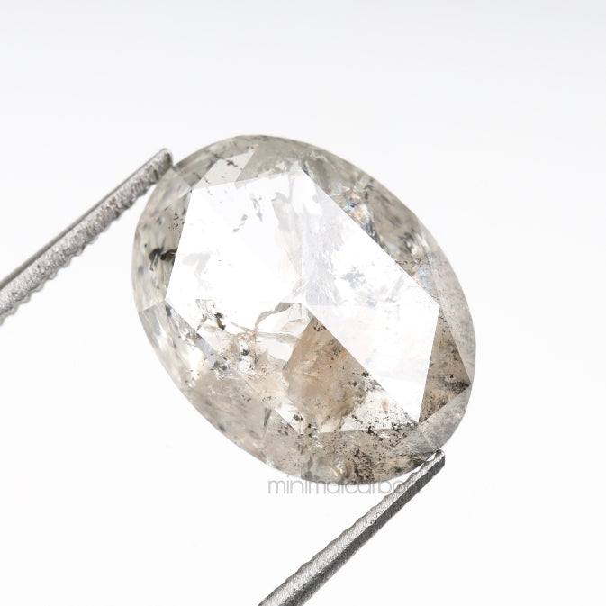 2.85 CT, 11.1 X 8.3 MM | Salt And Pepper Oval Cut Diamond - Minimal Carbon