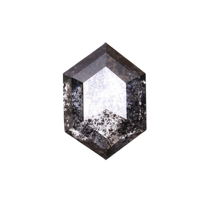 1.73 CT, 8.0 X 5.7 MM | Salt And Pepper Hexagon Cut Diamond