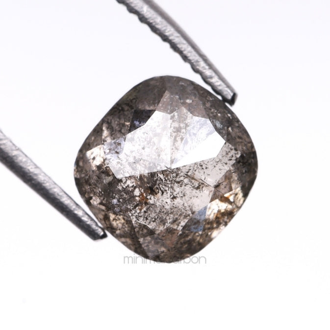 1.22 CT, 6.0 X 5.6 MM | Salt And Pepper Diamond | Cushion Cut Diamond - Minimal Carbon