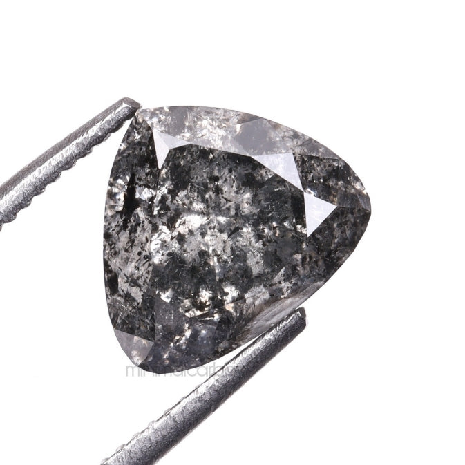 1.21 CT, 7.2 X 6.3 MM | Salt And Pepper Pear Cut Diamond - Minimal Carbon