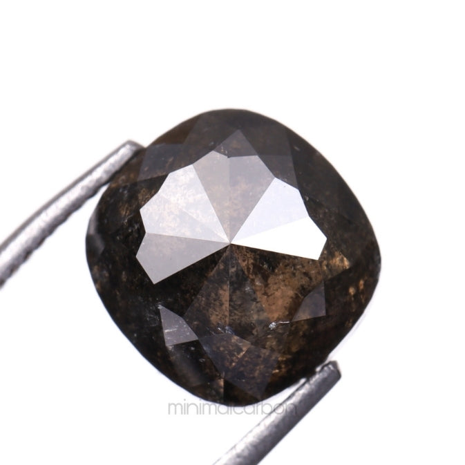 2.57 CT, 7.1 X 6.9 MM | Salt And Pepper Cushion Cut Diamond