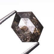 1.05 CT, 6.9 X 5.0 MM | Salt And Pepper Diamond | Hexagon Cut Diamond - Minimal Carbon