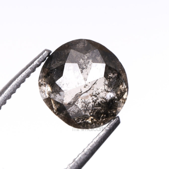 1.48 CT, 6.2 X 5.8 MM | Salt And Pepper Cushion Cut Diamond
