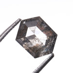 1.15 CT, 7.2 X 5.4 MM | Salt And Pepper Hexagon Cut Diamond - Minimal Carbon