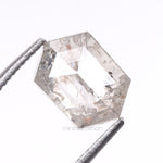 1.12 CT, 7.6 X 5.3 MM | Salt And Pepper Hexagon Cut Diamond - Minimal Carbon