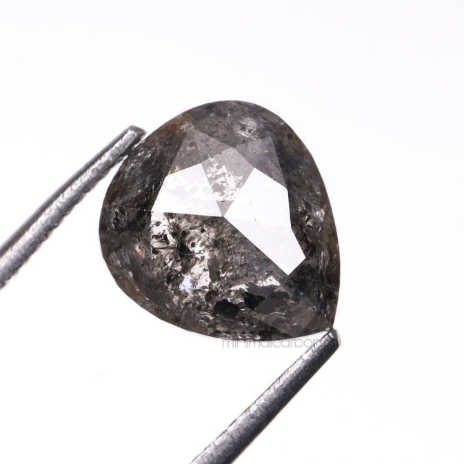 1.56 CT, 7.7 X 6.7 MM | Salt And Pepper Pear Cut Diamond