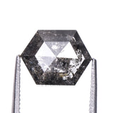 1.67 CT, 8.5 X 6.6 MM | Salt And Pepper Hexagon Cut Diamond