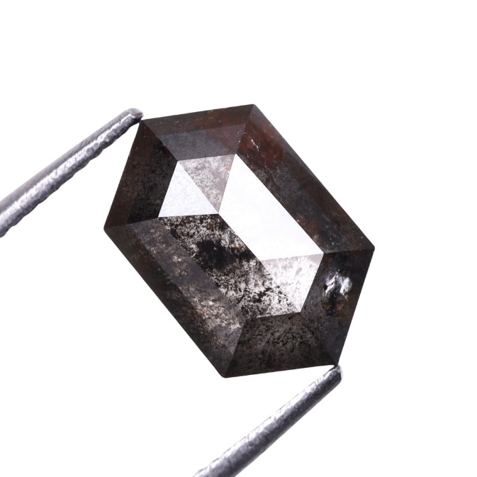 1.88 CT, 9.0 X 5.8 MM | Salt And Pepper Hexagon Cut Diamond