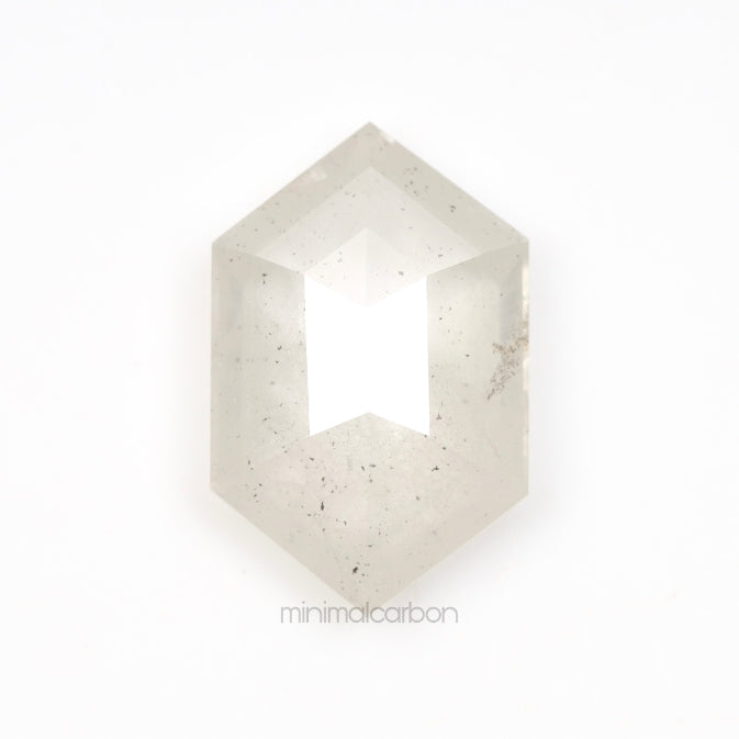 2.65 CT, 11.9 X 7.7 MM | Salt And Pepper Hexagon Cut Diamond - Minimal Carbon