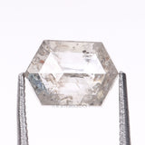1.12 CT, 7.6 X 5.3 MM | Salt And Pepper Hexagon Cut Diamond - Minimal Carbon