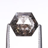 0.97 CT, 6.8 X 5.5 MM | Salt And Pepper Diamond | Hexagon Cut Diamond - Minimal Carbon