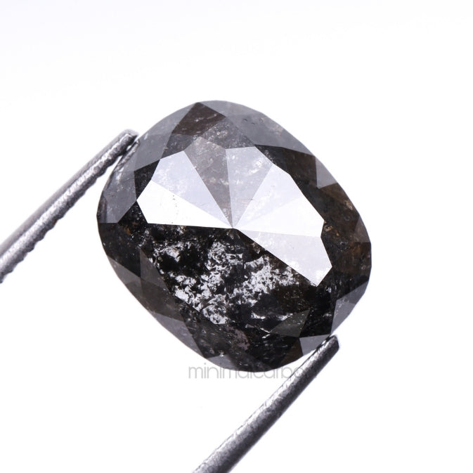 3.01 CT, 9.3 X 7.8 MM | Salt And Pepper Cushion Cut Diamond