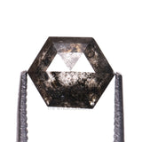 1.29 CT, 6.7 X 5.5 MM | Salt And Pepper Hexagon Cut Diamond - Minimal Carbon