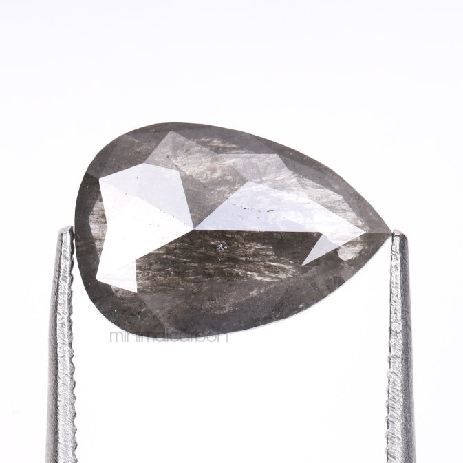 1.52 CT, 10.5 X 7.3 MM | Salt And Pepper Pear Cut Diamond