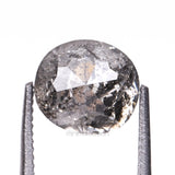 1.75 CT, 6.6 X 5.9 MM | Salt And Pepper Oval Cut Diamond