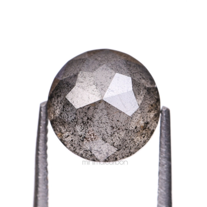 1.81 CT, 6.6 MM | Salt And Pepper Round Rose Cut Diamond