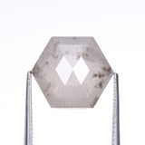 3.35 CT, 10.5 X 9.0 MM | Salt And Pepper Hexagon Cut Diamond