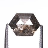 1.05 CT, 6.9 X 5.0 MM | Salt And Pepper Diamond | Hexagon Cut Diamond - Minimal Carbon