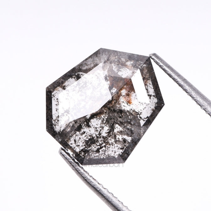 1.61 CT, 9.5 X 8.3 MM | Salt And Pepper Shield Cut Diamond