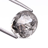 1.75 CT, 6.6 X 5.9 MM | Salt And Pepper Oval Cut Diamond