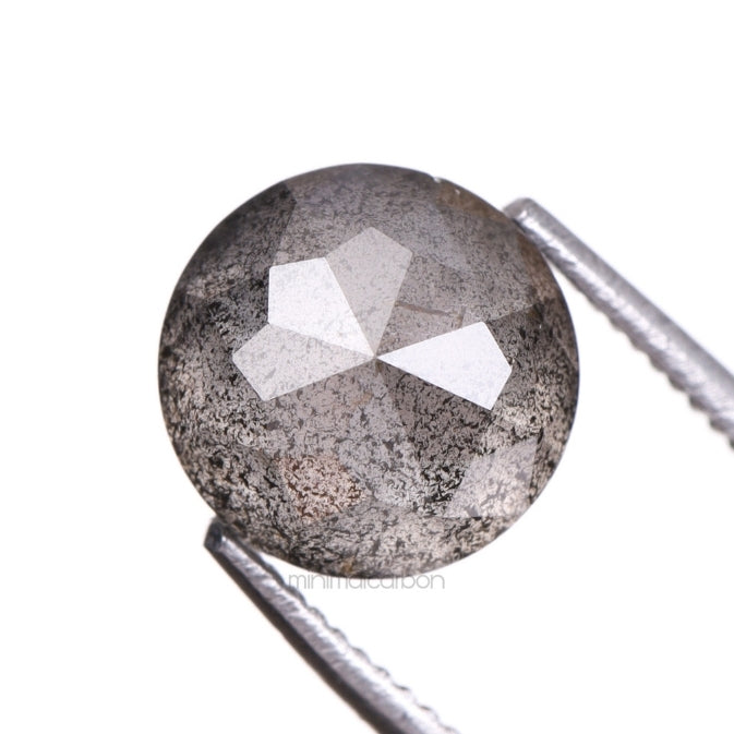 1.81 CT, 6.6 MM | Salt And Pepper Round Rose Cut Diamond