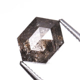 1.05 CT, 6.9 X 5.0 MM | Salt And Pepper Diamond | Hexagon Cut Diamond - Minimal Carbon