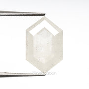 2.65 CT, 11.9 X 7.7 MM | Salt And Pepper Hexagon Cut Diamond - Minimal Carbon