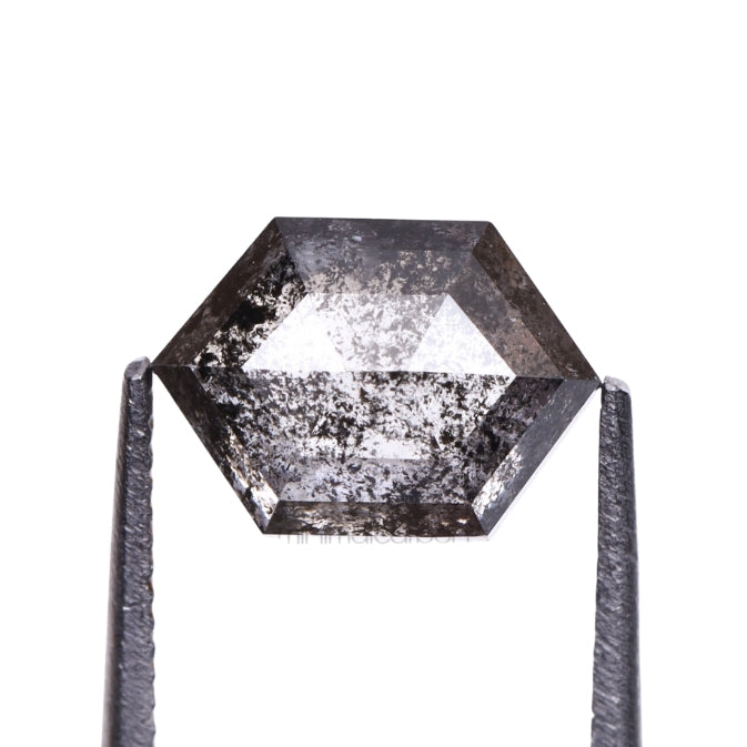 1.73 CT, 8.0 X 5.7 MM | Salt And Pepper Hexagon Cut Diamond