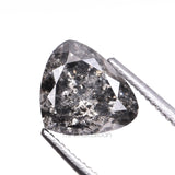 1.21 CT, 7.2 X 6.3 MM | Salt And Pepper Pear Cut Diamond - Minimal Carbon
