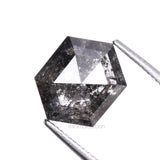 1.67 CT, 8.5 X 6.6 MM | Salt And Pepper Hexagon Cut Diamond