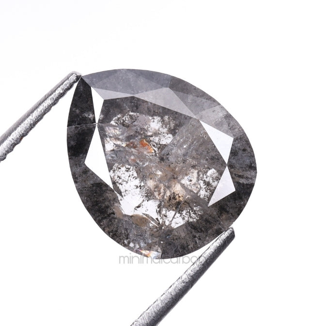 2.09 CT, 9.8 X 8.1 MM | Salt And Pepper Pear Cut Diamond