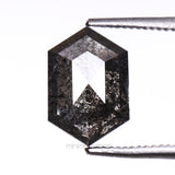 1.32 CT, 8.2 X 5.5 MM | Salt And Pepper Hexagon Cut Diamond - Minimal Carbon