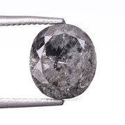 1.75 CT, 6.6 X 5.9 MM | Salt And Pepper Oval Cut Diamond