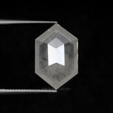 2.65 CT, 11.9 X 7.7 MM | Salt And Pepper Hexagon Cut Diamond - Minimal Carbon