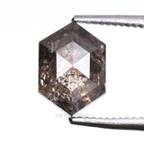 1.05 CT, 6.9 X 5.0 MM | Salt And Pepper Diamond | Hexagon Cut Diamond - Minimal Carbon