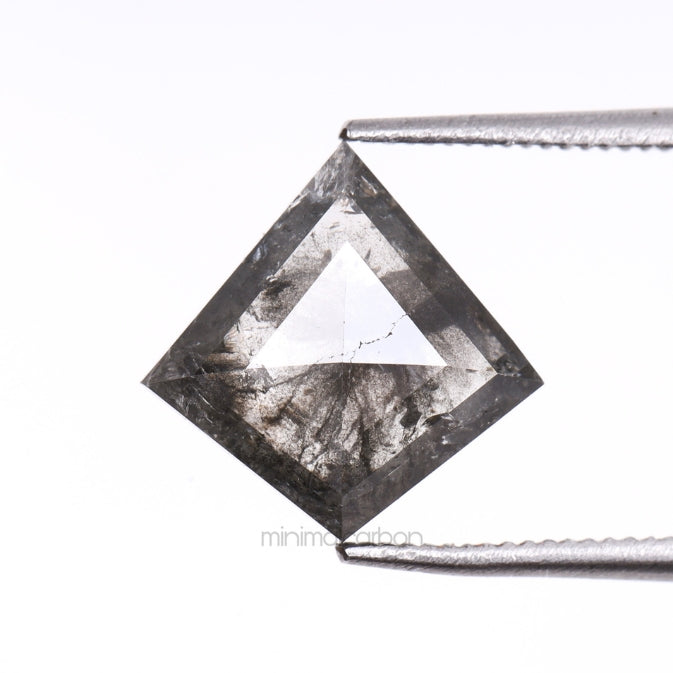 1.97 CT, 9.9 X 9.8 MM | Salt And Pepper Kite Cut Diamond - Minimal Carbon