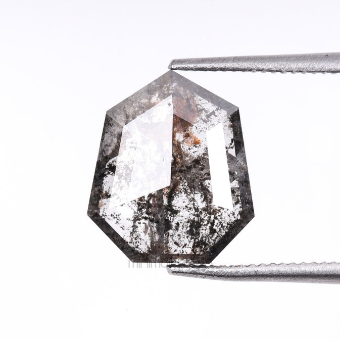 1.61 CT, 9.5 X 8.3 MM | Salt And Pepper Shield Cut Diamond