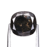 2.57 CT, 7.1 X 6.9 MM | Salt And Pepper Cushion Cut Diamond