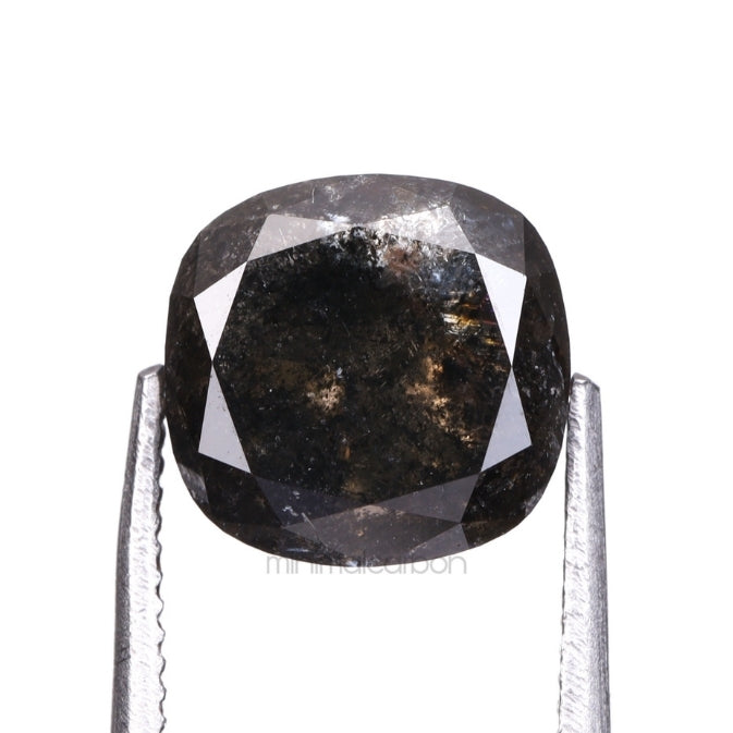 2.57 CT, 7.1 X 6.9 MM | Salt And Pepper Cushion Cut Diamond