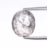 1.30 CT, 6.7 X 5.9 MM | Salt And Pepper Oval Cut Diamond - Minimal Carbon