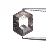 1.15 CT, 7.2 X 5.4 MM | Salt And Pepper Hexagon Cut Diamond - Minimal Carbon