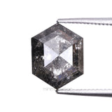 1.67 CT, 8.5 X 6.6 MM | Salt And Pepper Hexagon Cut Diamond
