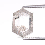 1.12 CT, 7.6 X 5.3 MM | Salt And Pepper Hexagon Cut Diamond - Minimal Carbon