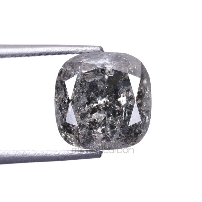 2.01 CT, 7.0 X 7.0 MM | Salt And Pepper Cushion Cut Diamond