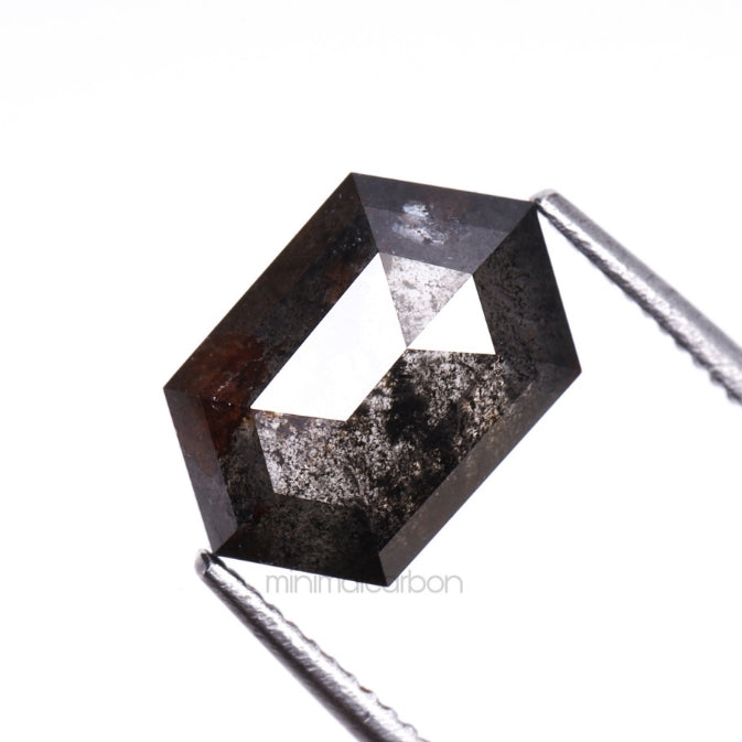 1.88 CT, 9.0 X 5.8 MM | Salt And Pepper Hexagon Cut Diamond