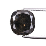 2.57 CT, 7.1 X 6.9 MM | Salt And Pepper Cushion Cut Diamond